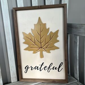 Rustic Metal & Wooden Framed Fall Metal Leaf  🍁🍂🆕🍁🍂 Measures Approx 19x13in